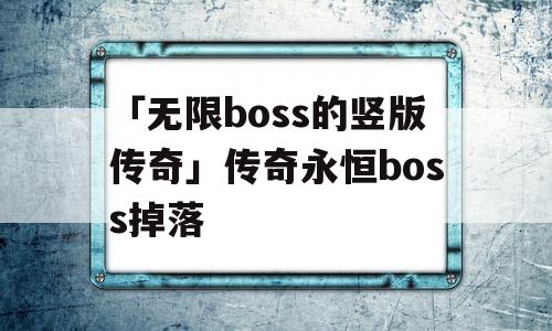 「无限boss的竖版传奇」传奇永恒boss掉落